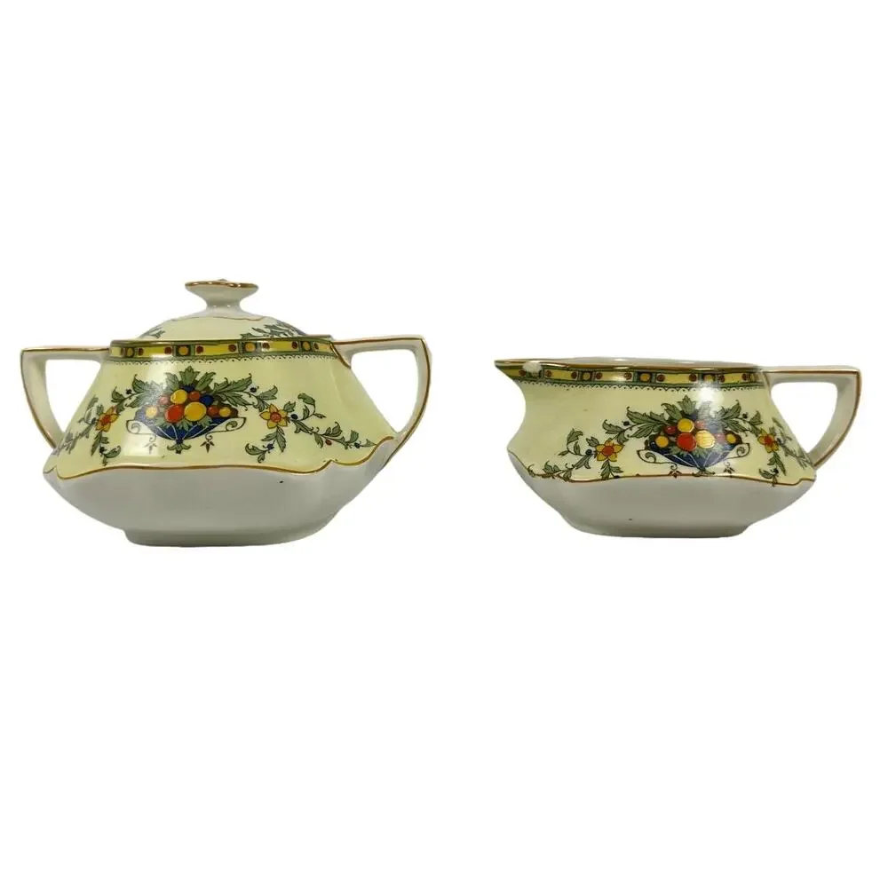 Crown Ducal Ware England 72944 Antique 1930's Creamer & Sugar Bowl w/Lid-Read!